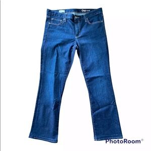 Womens Gap 1969 Sz 31 Jeans Perfect Boot Denim Stretch Blue Dark Wash Straight